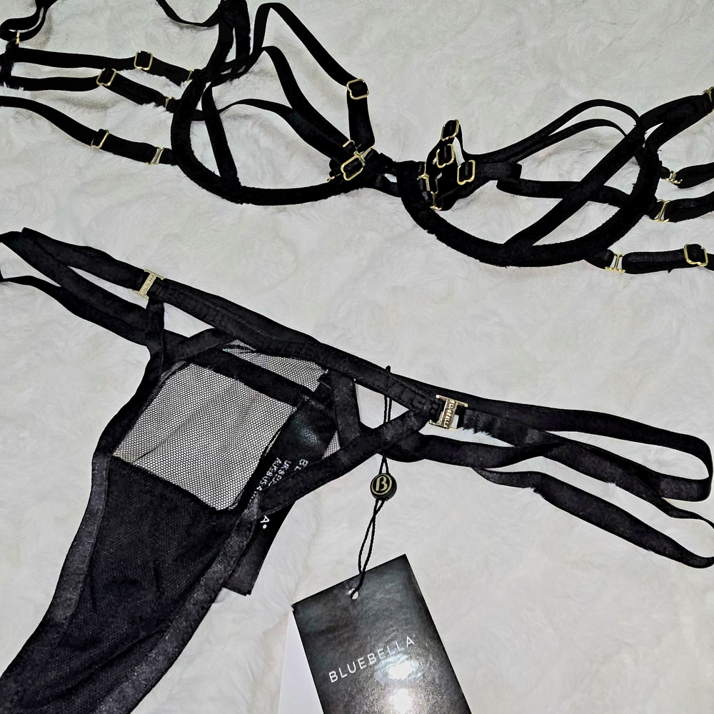 Bluebella Black Strappy Lingerie Set